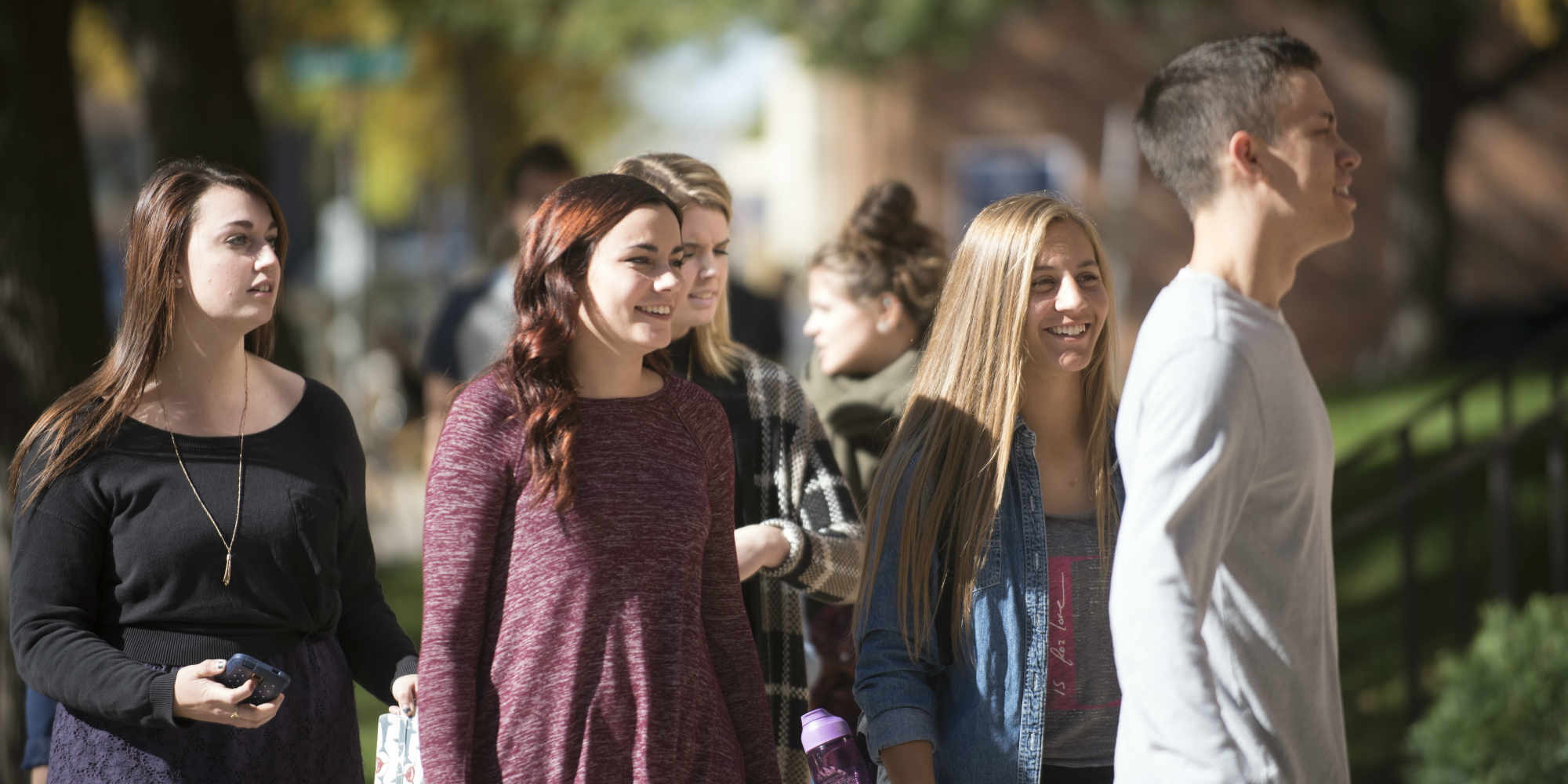 Students on North Central University's campus.