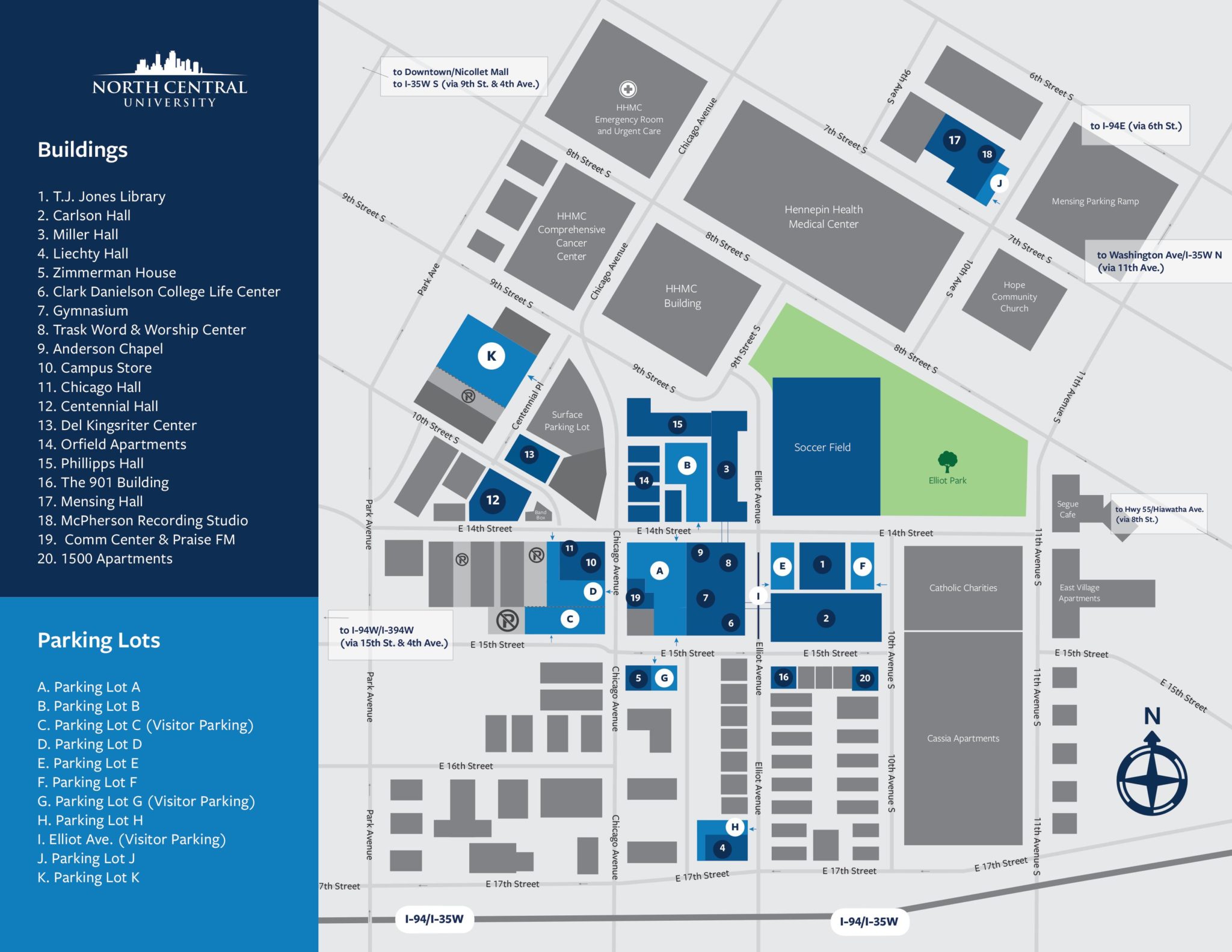 Map and Directions - North Central University