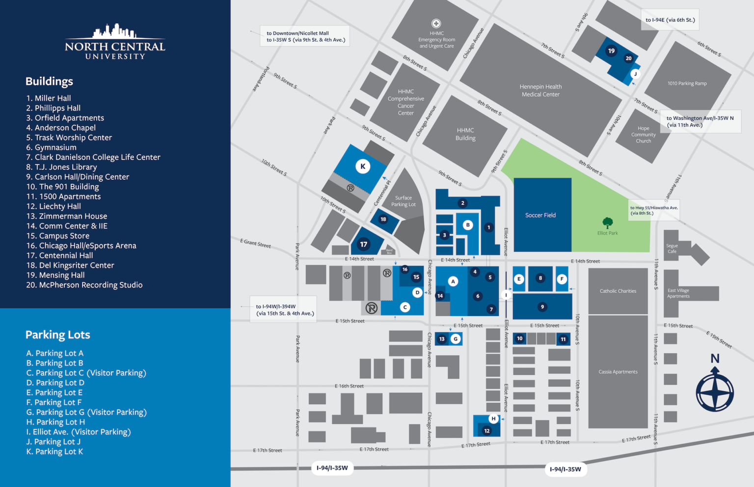 Map and Directions - North Central University